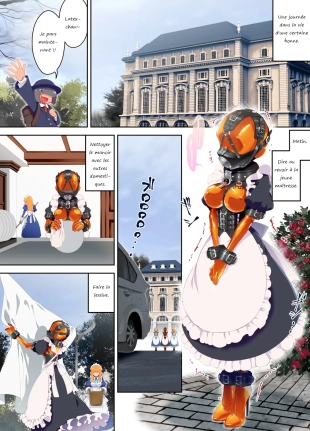 hentai dNJ - Une femme de ménage travaillant dans une combinaison spéciale en caoutchouc + Attachons la femme de ménage en caoutchouc et le chien coquin et jouons avec eux.