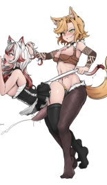 hentai Kimono girl and wolf girl 5
