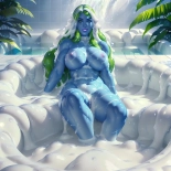 hentai Miss Planet - Slime bath  cum bath - Girl and Futa